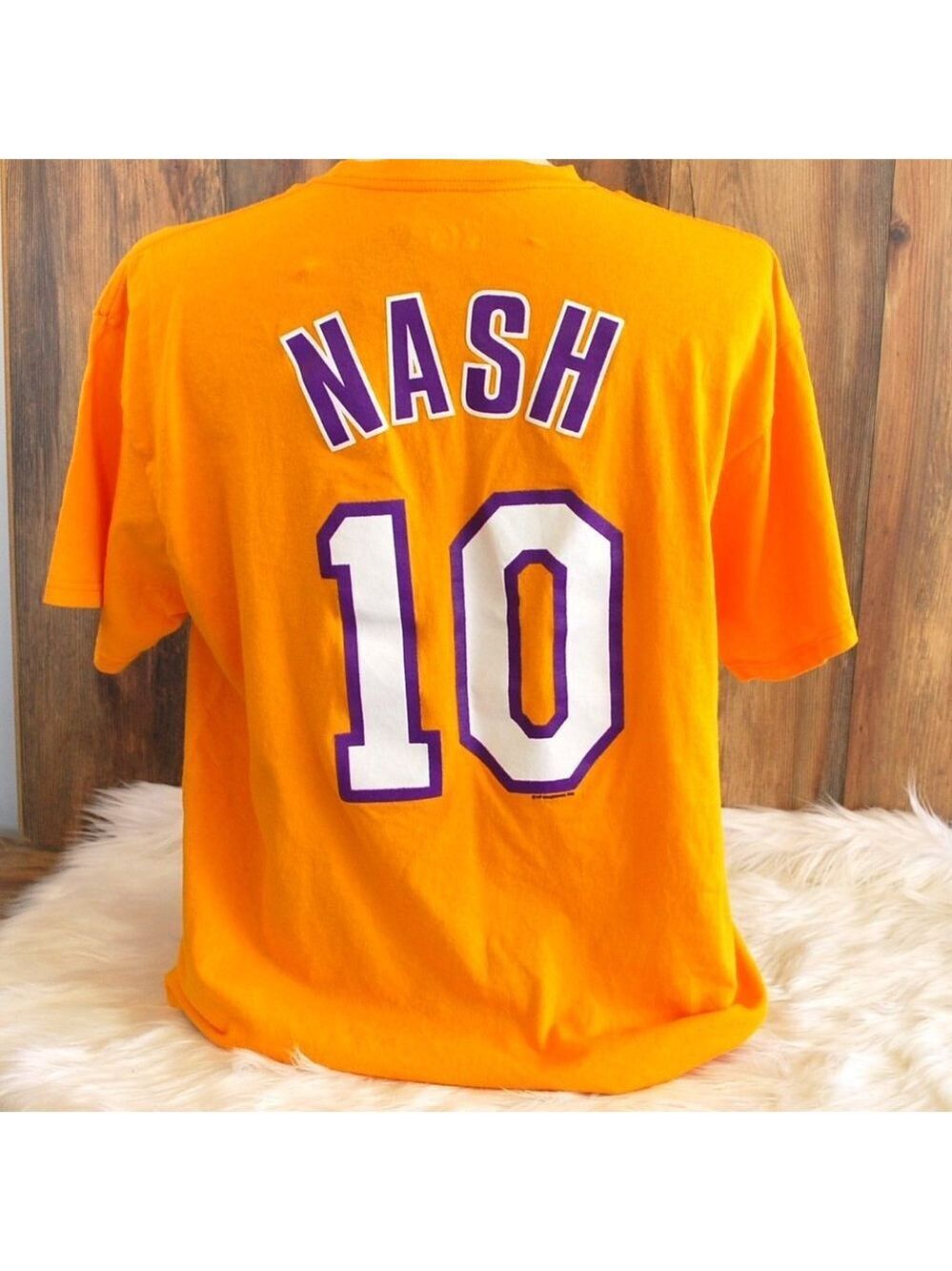 NBA Los Angeles Lakers Steve Nash 10 Yellow Tee T Shirt XL